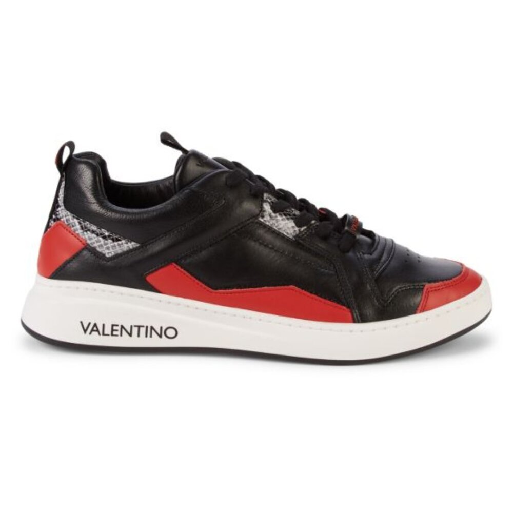 Valentino by Mario Valentino Donald Embossed-Snakeskin Leather Sneakers